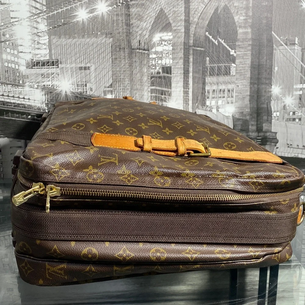 Authentic Louis Vuitton Brown Monogram Canvas Suitcase Travel Bag